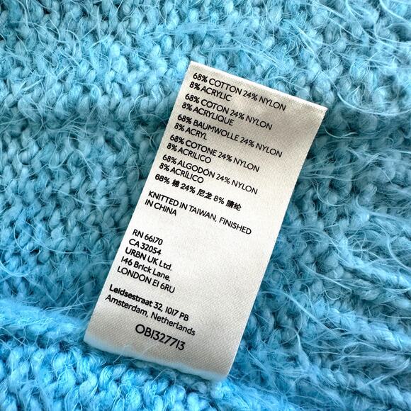 Free People Nevermind Fuzzy Cardigan Blue Butterfly Size XS - Picture 12 of 14